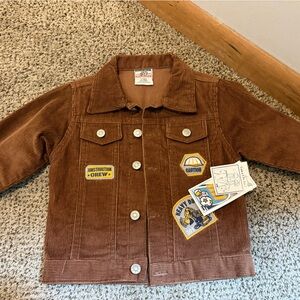 Brown Corduroy Kids Jacket with Patches